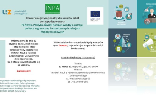 Wynik I etapu konkursu "Państwo, Polityka, Świat: Konkurs wiedzy o ustroju, polityce zagranicznej i współczesnych relacjach międzynarodowych"