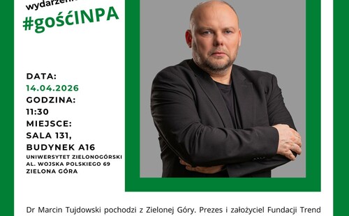 Dr Marcin Tujdowski bohaterem cyklu  #gośćINPA - już w ten wtorek