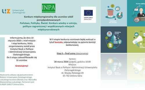 Wynik I etapu konkursu "Państwo, Polityka, Świat: Konkurs wiedzy o ustroju, polityce zagranicznej i współczesnych relacjach międzynarodowych"